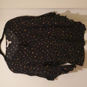 Gold Heart Black Blouse